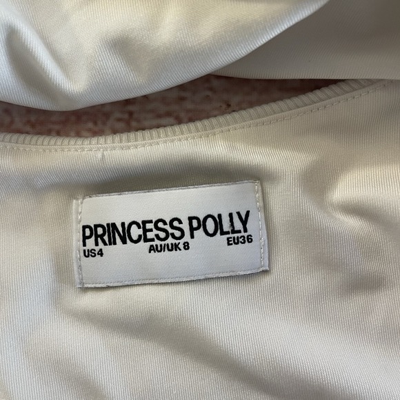 Princess Polly Mini Dress White Backless Size 4 Women's Summer‎ Breeze Ribbed - Picture 8 of 12